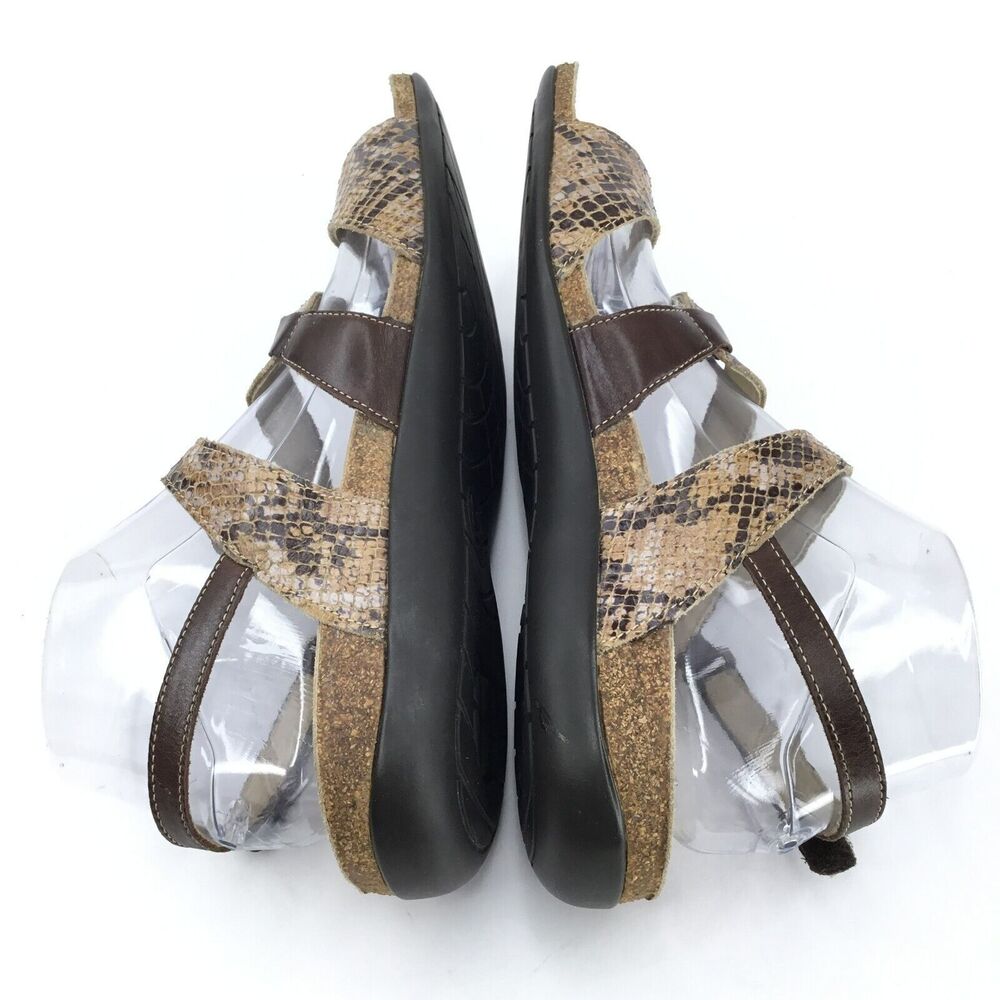 Mephisto Adelie Sandals Womens 41 Brown Snakeskin Printed Leather Cork Cushioned - Picture 9 of 16